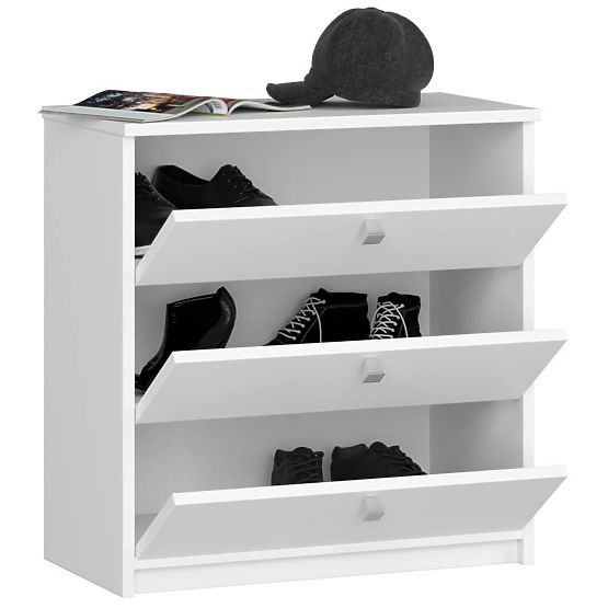 Botník MINI 3 výklopné dvere 60 cm - biely