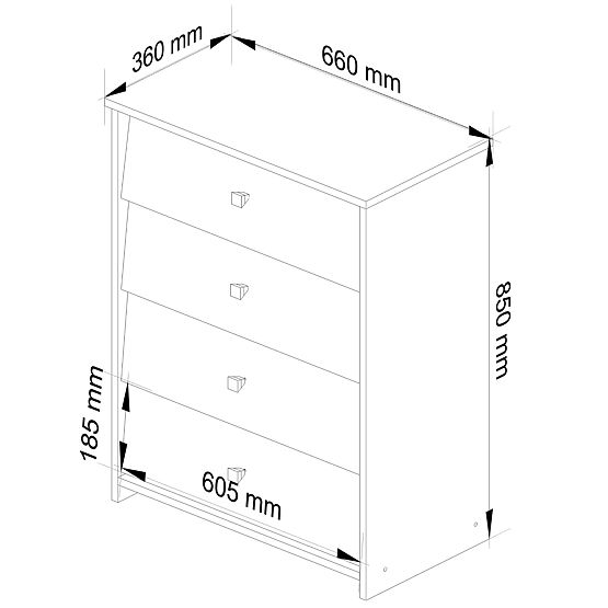 Botník RUBIN 4 výklopné dvere 66 cm - jelša