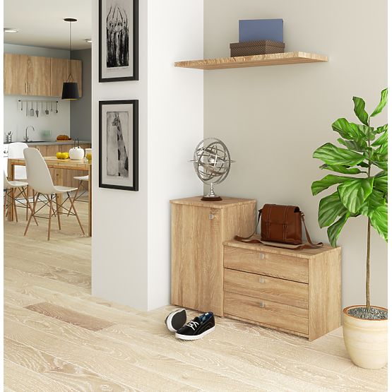 Botník S16 s komodou 3 výklopné dvere - dub sonoma
