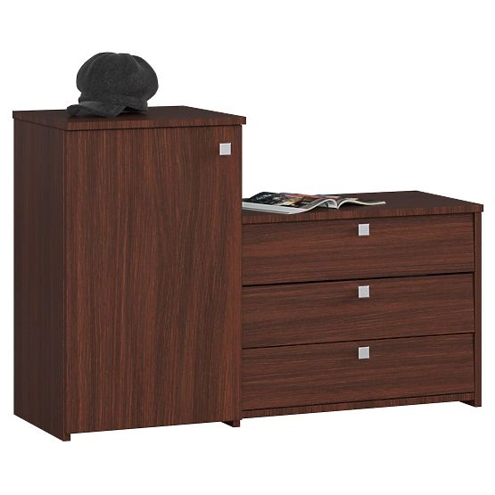 Botník S16 s komodou 3 výklopné dvere - wenge