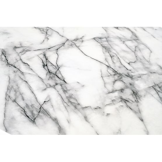 BRODWAY stôl doska - biely mramor, noha - čierna (2p=1ks)