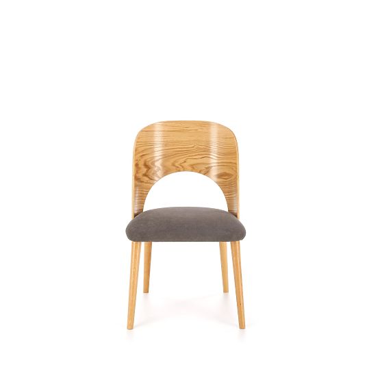 CADIZ stolička prírodný dub / sivá (1p=2ks)