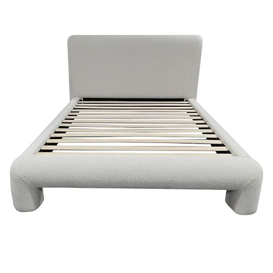 Čalúnená posteľ Rolly 160x200 cm, s roštom, zaoblená, svetlosivá