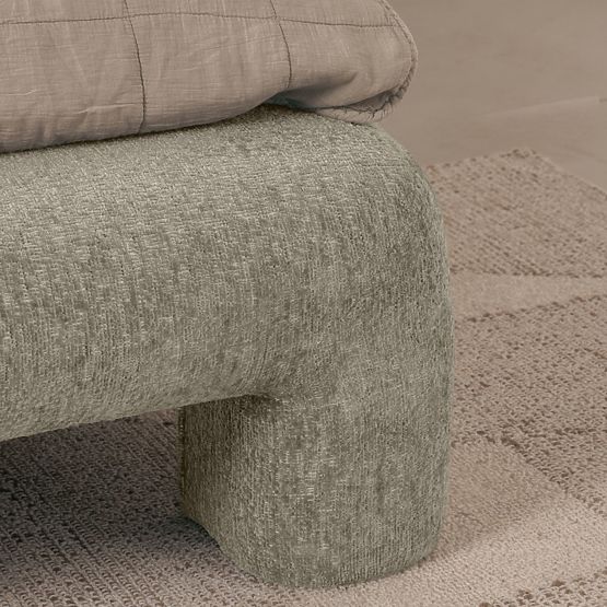 Čalúnená posteľ Rolly 160x200 cm, s roštom, zaoblená, svetlosivá