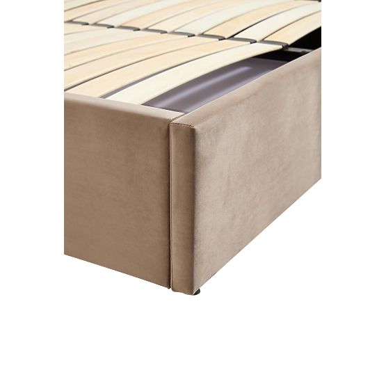 Čalúnená posteľ s vysokým čelom PALLAZO béžová - 160x200 cm