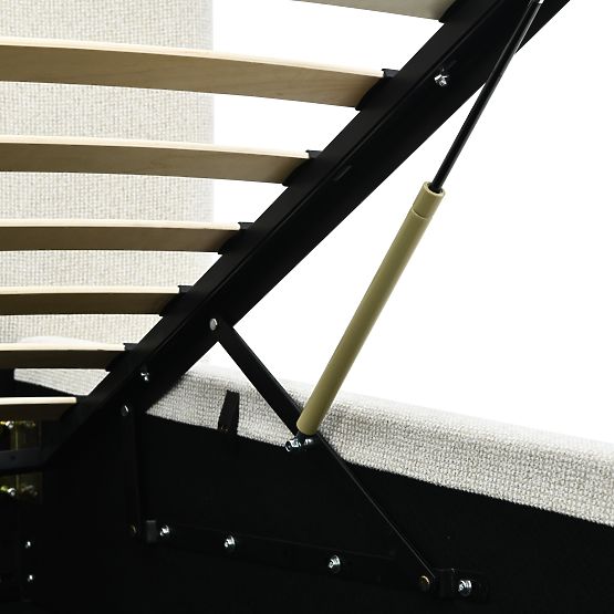 Čalúnená posteľ Snoovia 160x200 cm, s roštom a úložným priestorom, svetlo béžová