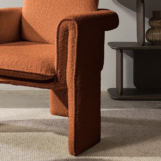 Čalúnená stolička Campat medená, zaoblená