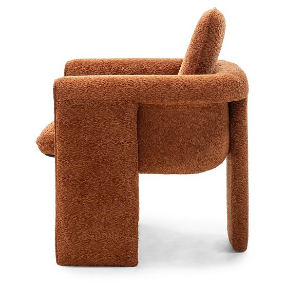 Čalúnená stolička Campat medená, zaoblená