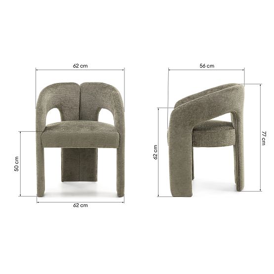 Čalúnená stolička Castelo zelená