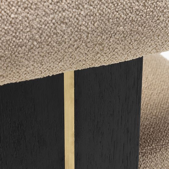 Čalúnená stolička Chili béžová/čierna, kaučukové drevo