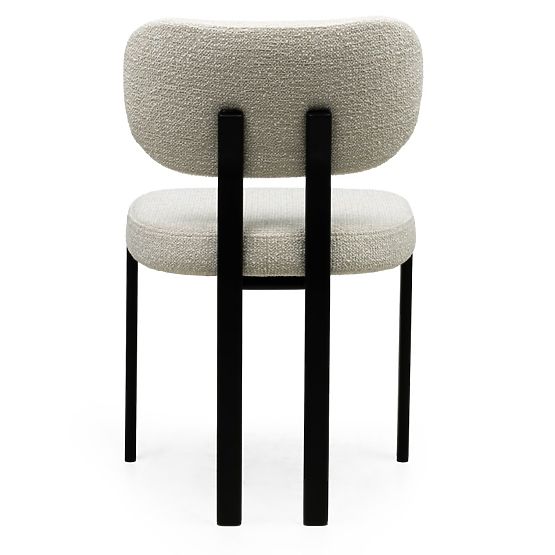 Čalúnená stolička Flare, svetlo béžová/čierne nohy