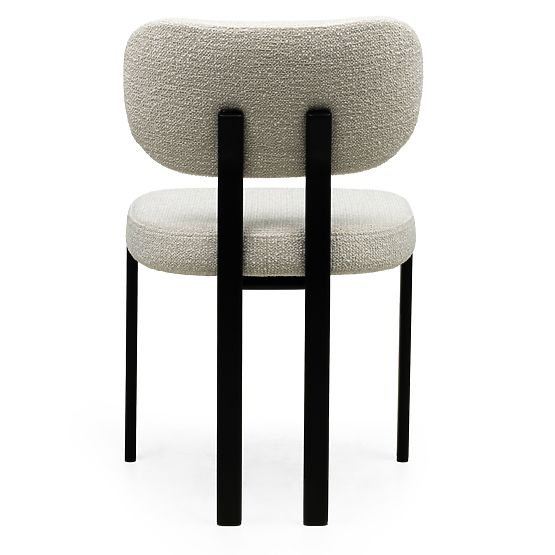 Čalúnená stolička Flare, svetlo béžová/čierne nohy