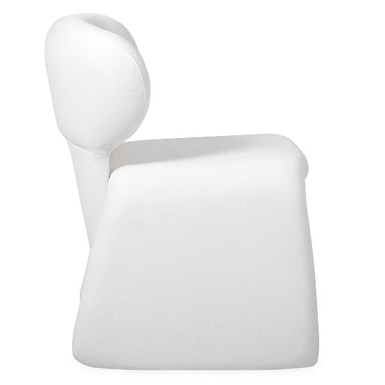 Čalúnená stolička Nabila, biela, boucle