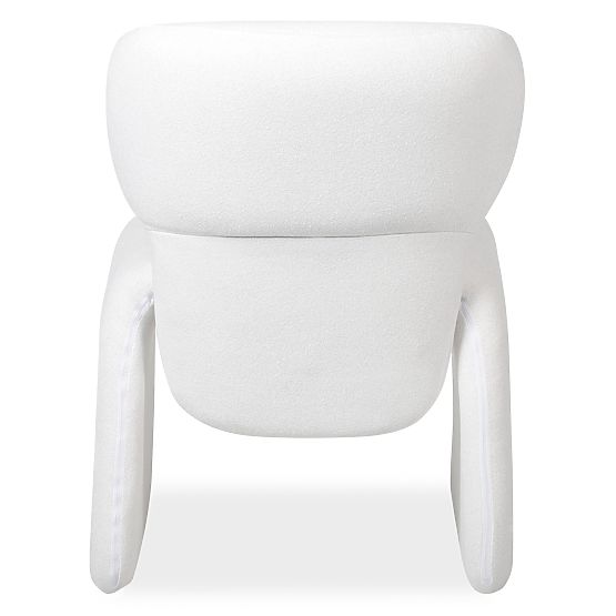 Čalúnená stolička Nabila, biela, boucle