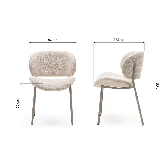 Čalúnená stolička Safira béžová, boucle