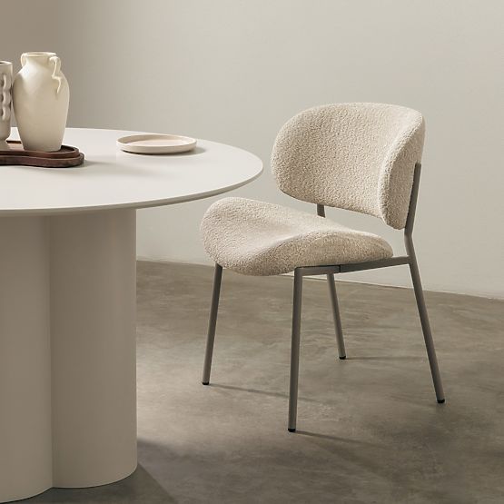 Čalúnená stolička Safira béžová, boucle