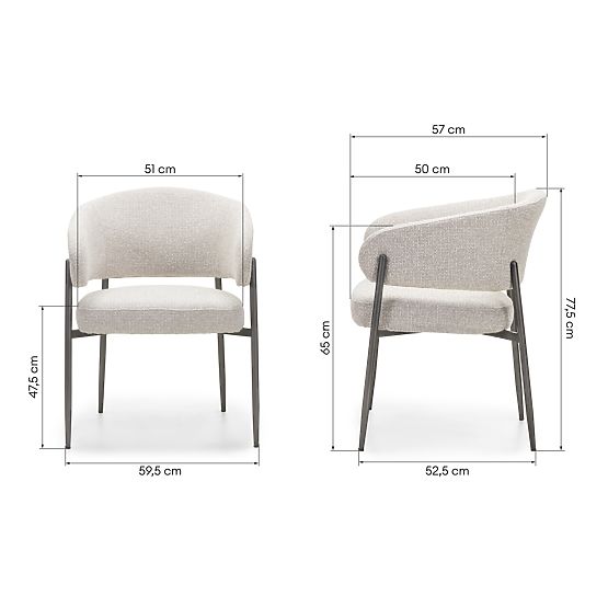 Čalúnená stolička Umbra béžová/sivá