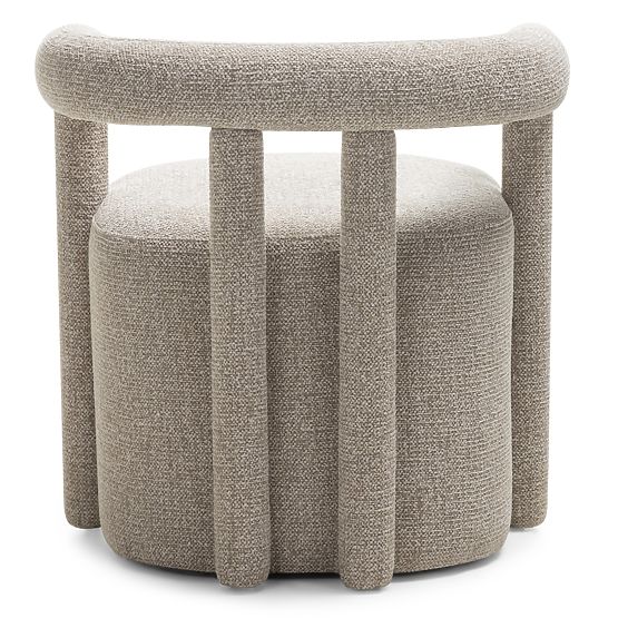 Čalúnené kreslo Glen sivé, oblé tvary