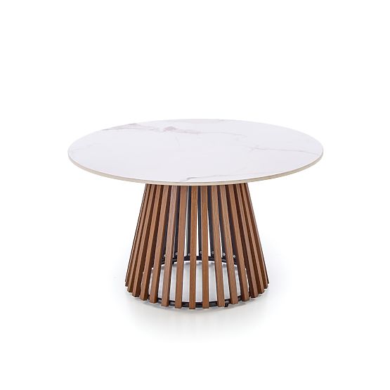 CARINA konferenčný stolík béžový mramor / orech (2p=1ks)