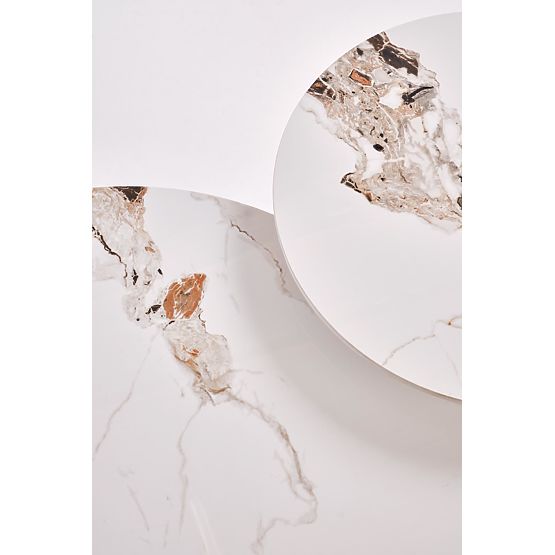 CARINA_S konferenčný stolík béžový mramor / orech (2p=1ks)