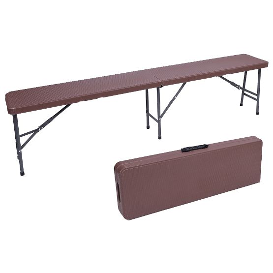 Cateringová sada Ratan hnedý stôl 180 cm + 2 lavice