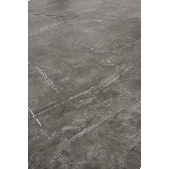 CHARLES rozkladací stôl, doska - sivý mramor, nohy - čierne