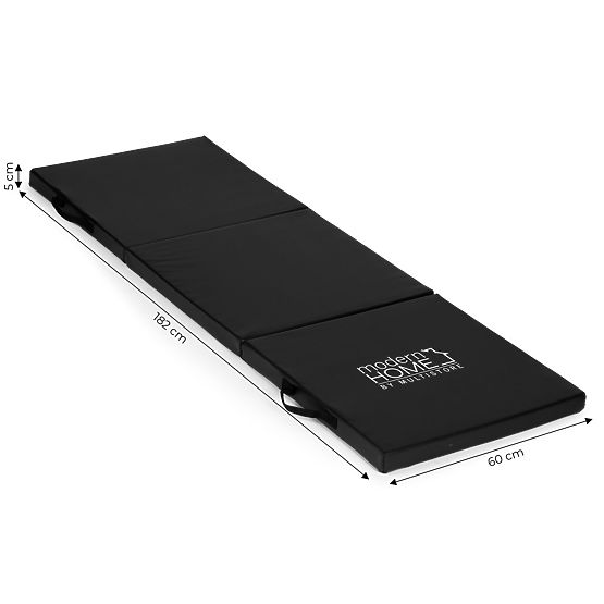 Čierna gymnastická podložka na cvičenie fitness 182x60cm