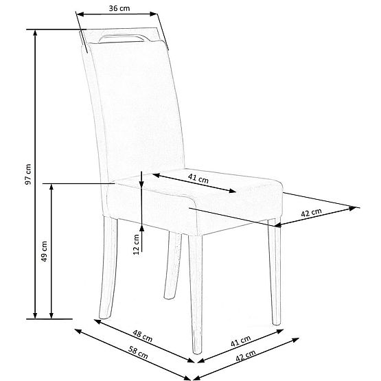 CLARION 2 stoličky čierna / čalúnenie: MONOLITH 09 (tmavo hnedá) (1p=2ks)