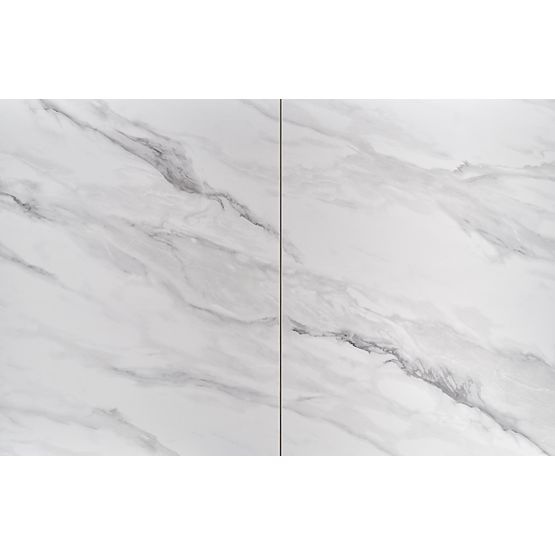 DANCAN rozkladací stôl, biely mramor / šedý / svetlo šedý / čierny (3p=1ks)