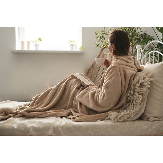 Deka CASHMERE TOUCH s rukávmi - 150 x 210 cm (béžová)