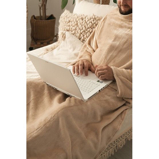 Deka CASHMERE TOUCH s rukávmi - 150 x 210 cm (béžová)