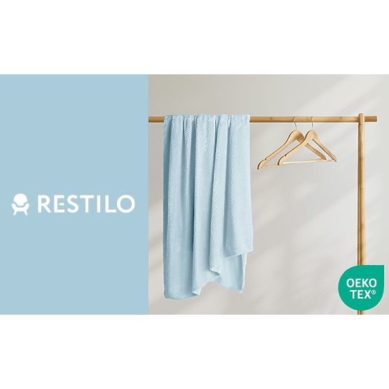 Deka HENRY modrá farba s žakárovým embosovaním moderný štýl 170x210