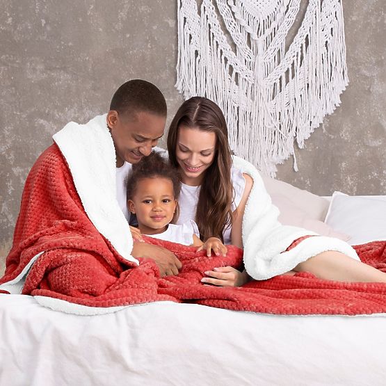 Deka SHLEEPY farba červená razený žakár klasický štýl 130x180