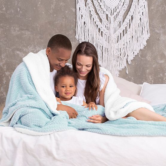 Deka SHLEEPY farba svetlomodrá žakárový vzor klasický štýl 70x150