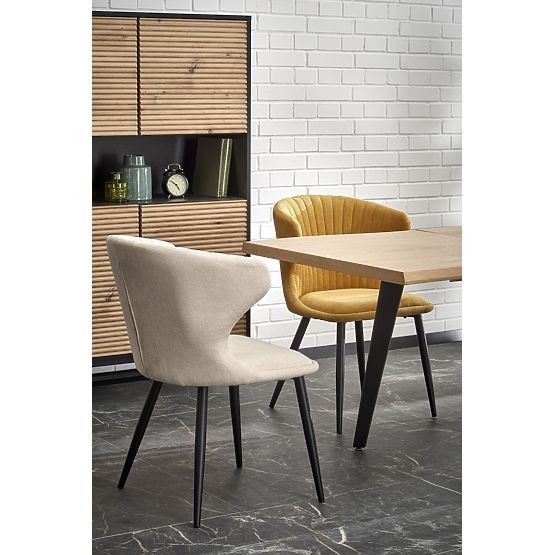 DICKSON 2 rozkladací stôl 150-210/90 cm, doska - prírodná, nohy - čierne (2p=1ks)