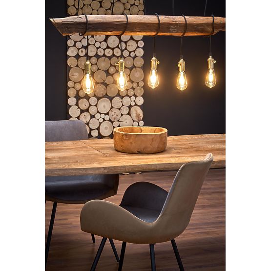 DICKSON rozkladací stôl 120-180/80 cm, doska - prírodná, nohy - čierne (2p=1ks)