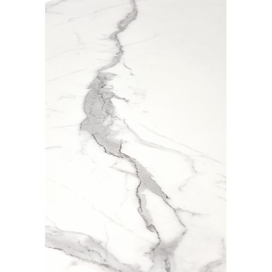 DIESEL rozkladací stôl doska - biely mramor / tmavo sivá, nohy - čierne (2p=1ks)