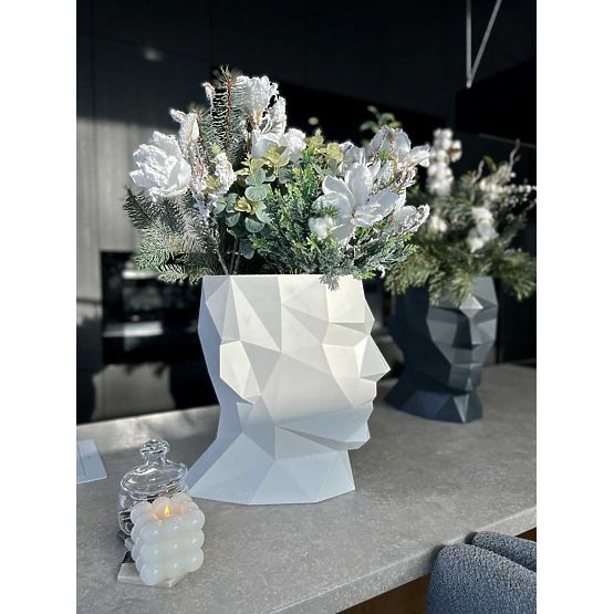 Dizajnový kvetináč ADONIS Biely