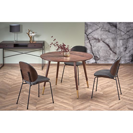 DOMENICO stôl doska - orech, nohy - orech / zlatá (2p=1ks)