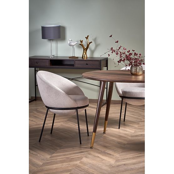 DOMENICO stôl doska - orech, nohy - orech / zlatá (2p=1ks)