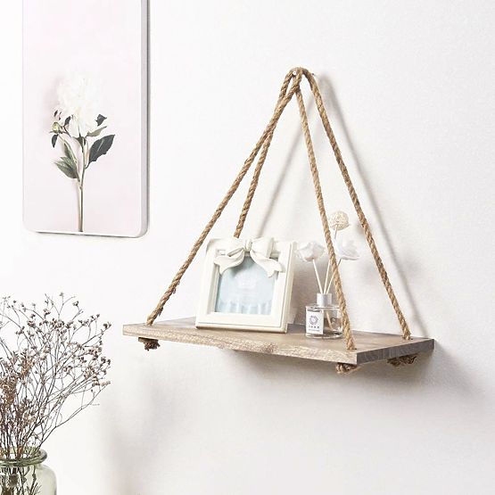 Drevená nástenná polica - biela