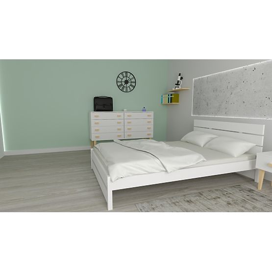 Drevená posteľ Max 200 x 160 cm - biela