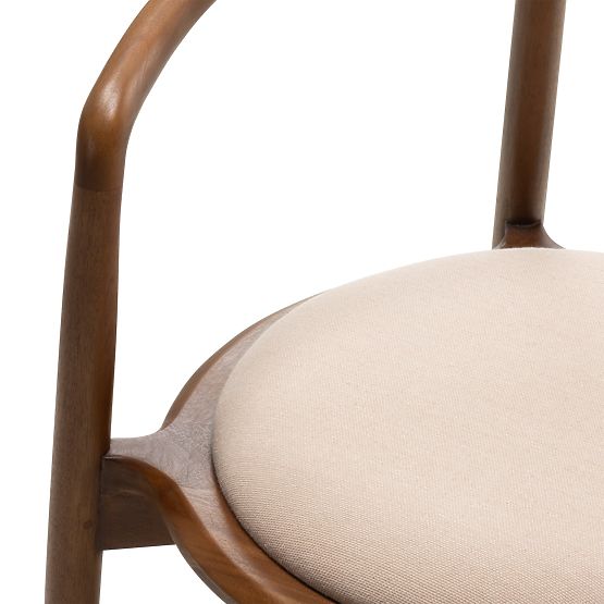 Drevená stolička Carlotta, zaoblená, orech/béžová