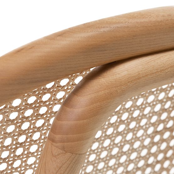 Drevená stolička Monet s viedenským výpletom, ratan, velúr, prírodná/svetlo hnedá