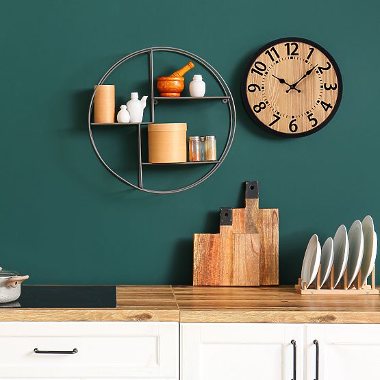 Drevené nástenné hodiny loftové ABBAS 35 cm