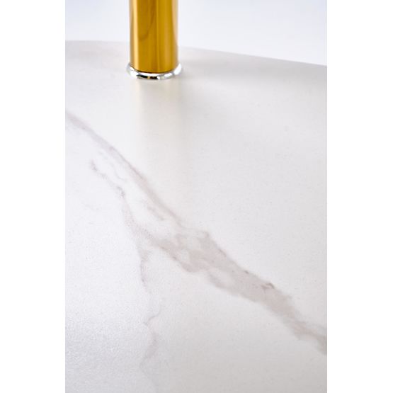 DUCAT konferenčný stolík, biely mramor / transparentný / zlatý (2p=1ks)