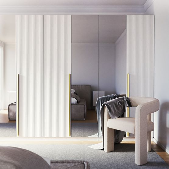 Dvere ku skrini Neroli, 45,6 cm, jednoduché drážky, biela