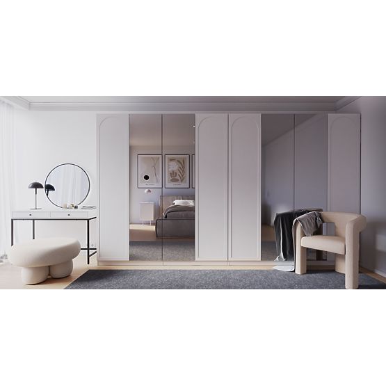 Dvere ku skrini Neroli, 45,6 cm, oblúkový panel, biely, pravý