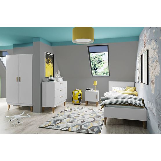 Dvojdverová šatníková skriňa KUBI - biela