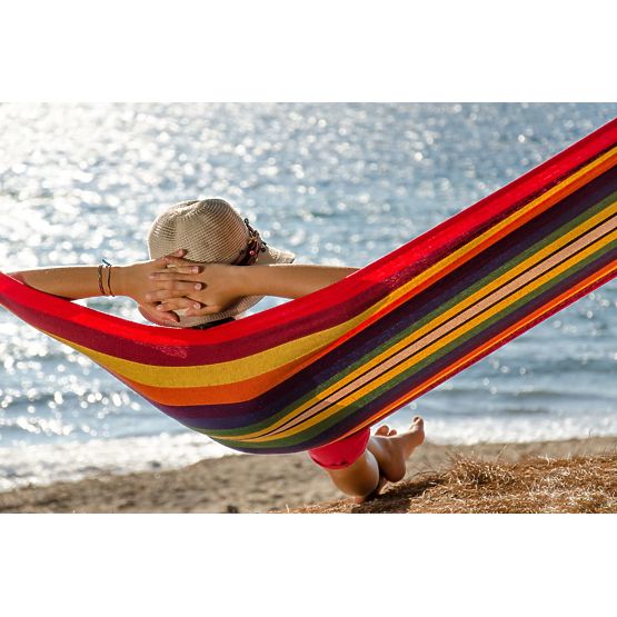 Dvojmiestna hojdacia sieť s priečkou 80 cm 480145A YELLOW